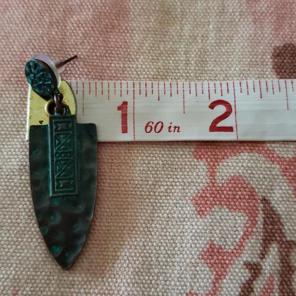Tribal Arrow Earrings Native American Arrowhead Style - Picture 7 of 9